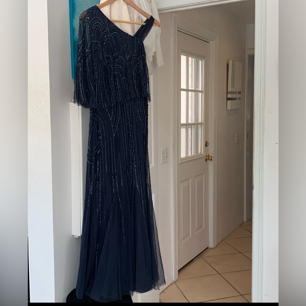 Navy Blue, Adrianna Papell (Platinum) Mother-of-the-Bride dress, size 12